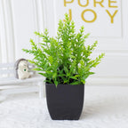 Leafora Artificial Eucalyptus Plant in Black Pot | Mini Decorative Plant | For Table, Bathroom & Office