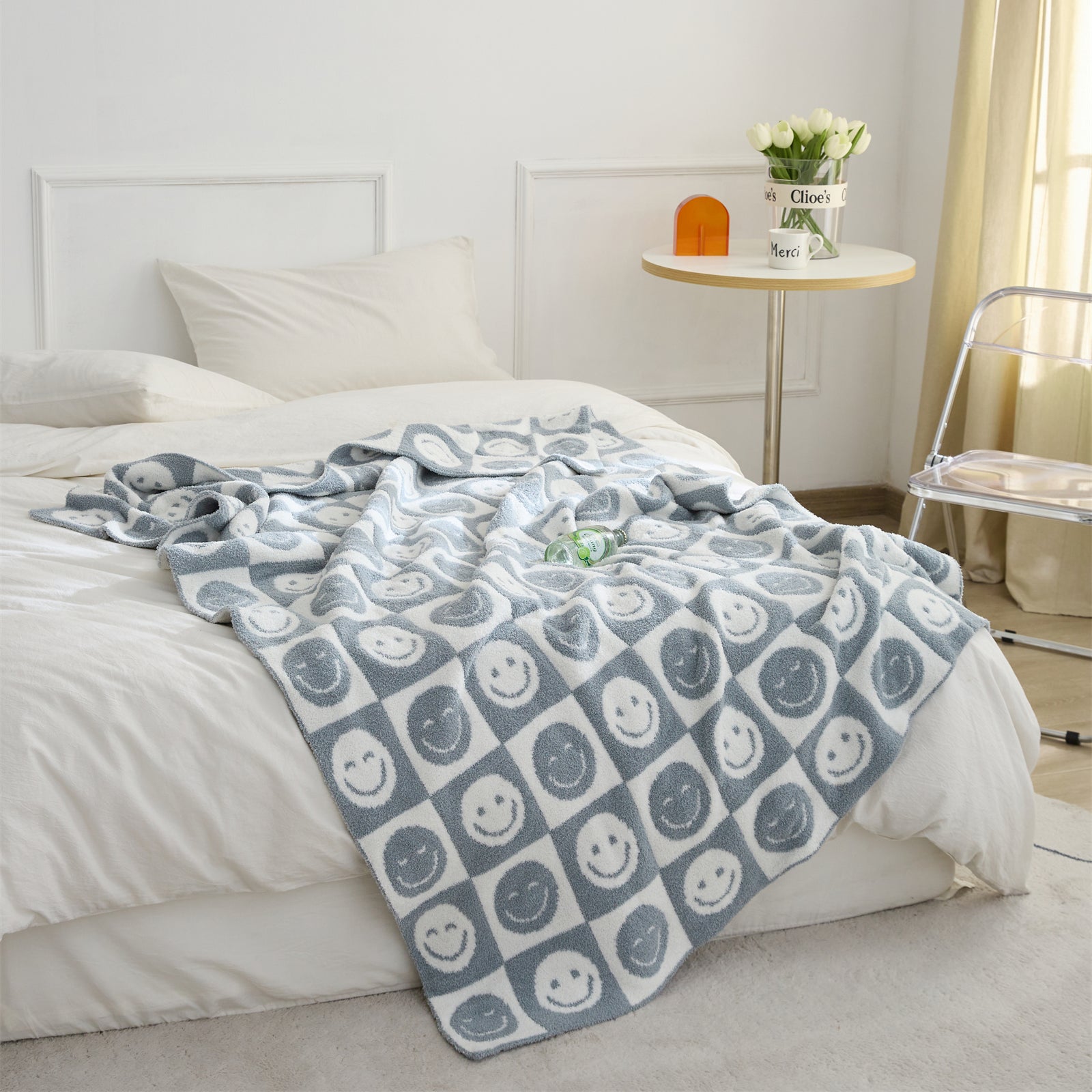 Smiley Checkered Blanket