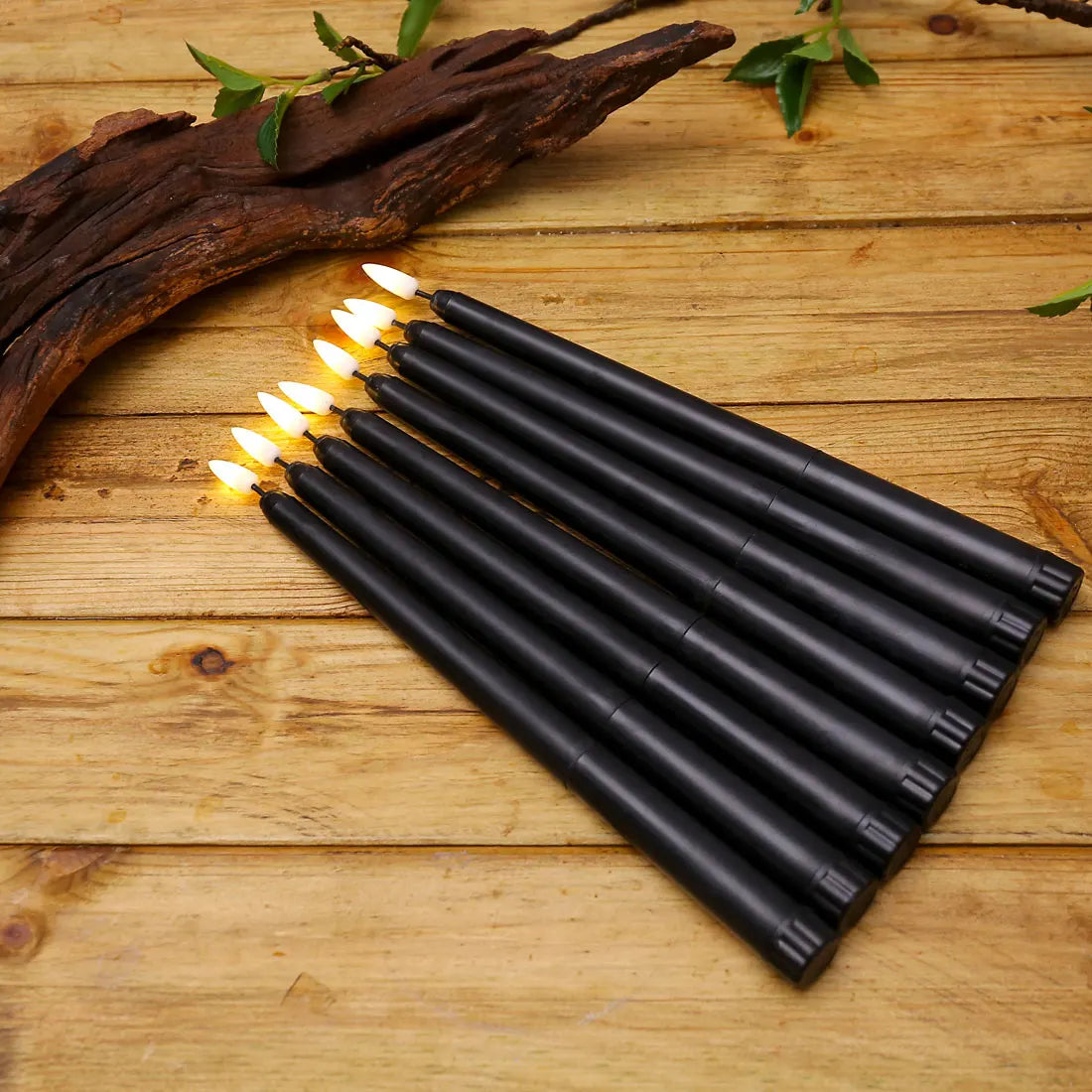 Black LED tealights without flame with remote control for an unforgettable atmosphere
