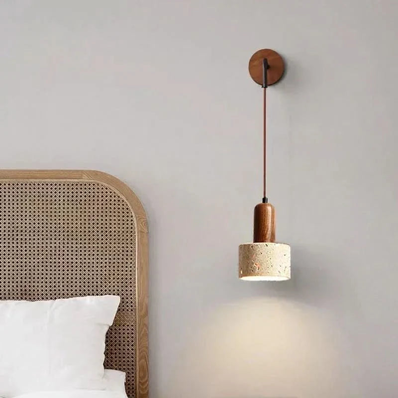Wabi-Sabi Stone Wall Lamp – Warm LED Light