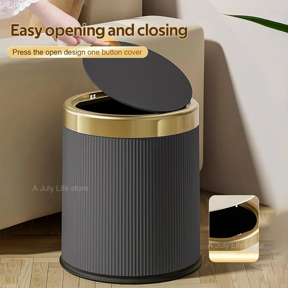 Modern rectangular waste bin | With lid & removable inner bin | For kitchen, bathroom & office