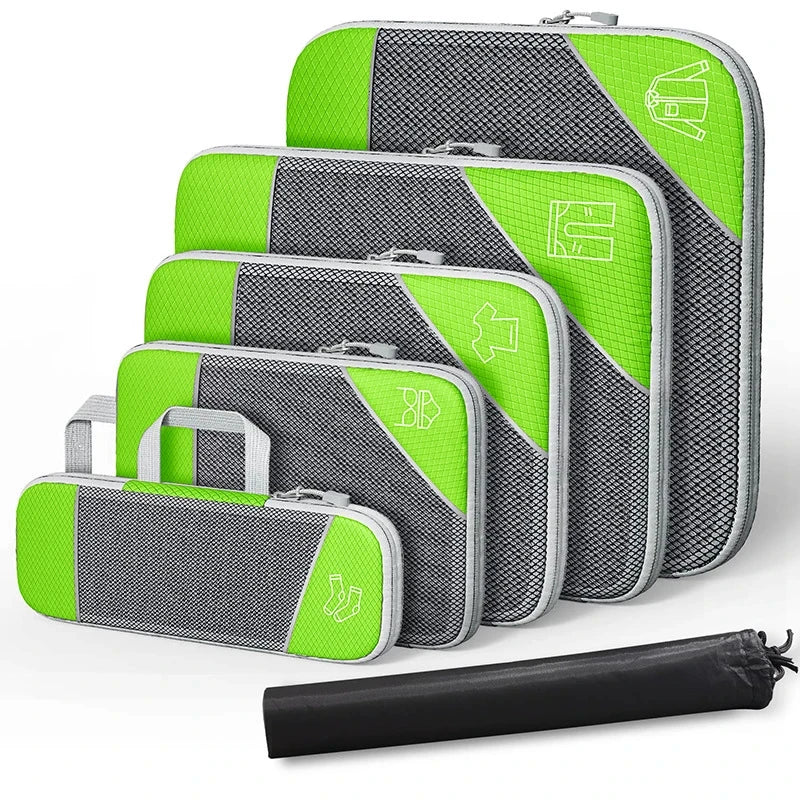 PackEase Travel Organizer Set | 6-piece | Compressible Suitcase Bags | Waterproof & Space Saving