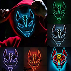 Luminous LED Full Face Fox Mask for Halloween & Cosplay