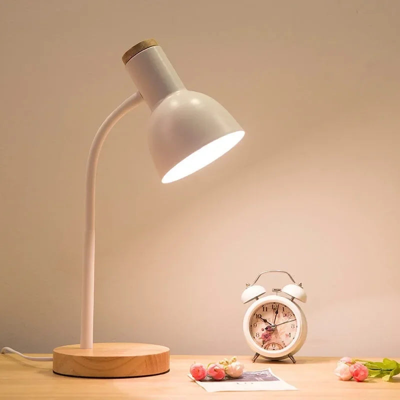 Autumn and Winter Lighting | Nordic Creative Wood Art Iron LED Desk Lamp - Moxie
