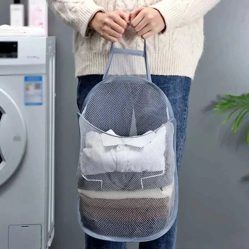 HangFold Laundry Basket | Wall-mounted & Foldable | Breathable & Portable | 30×18×40 cm