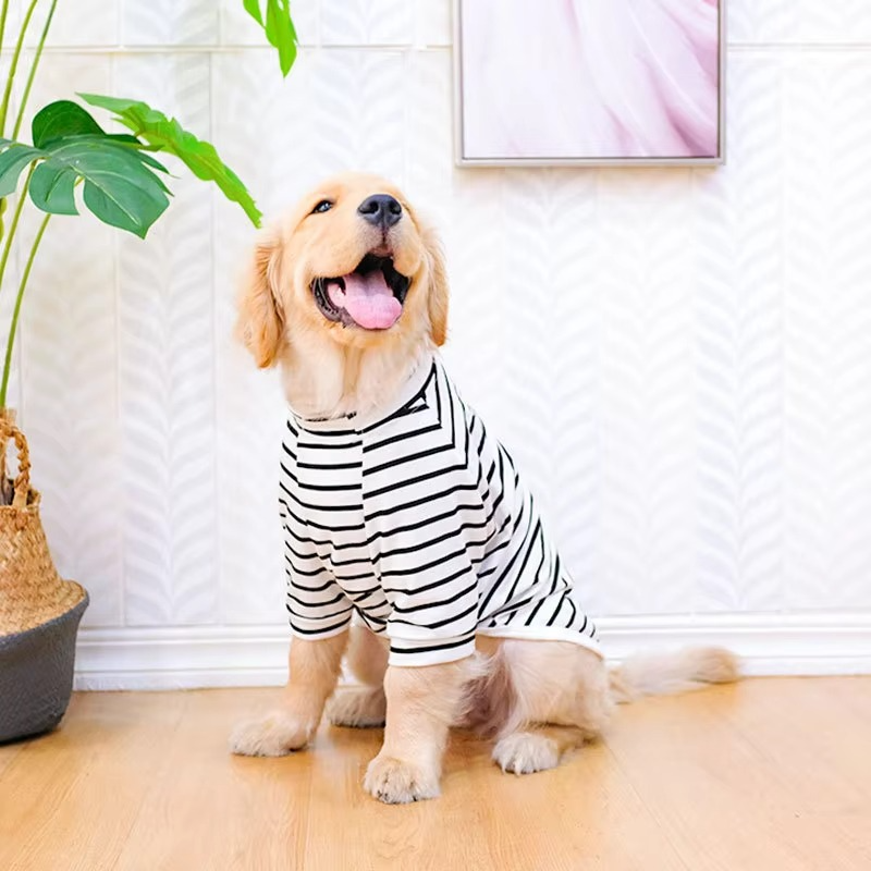 Breathable Cotton Stripe T-Shirt for Dogs