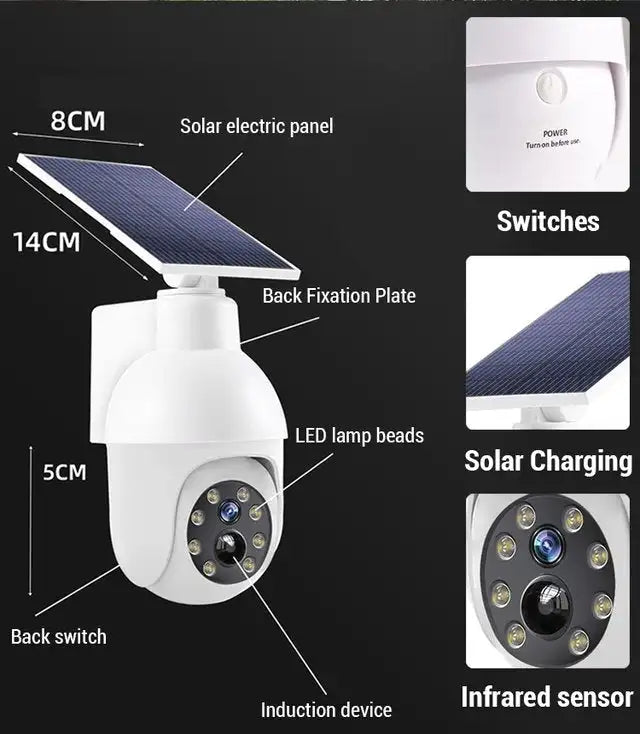 Solar Powered Motion Sensor Smart Rainproof Dummy Camera