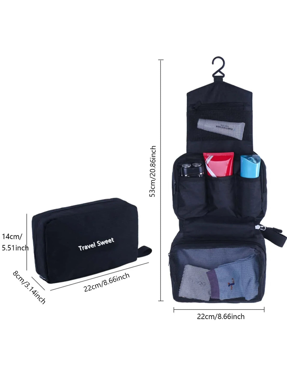 Foldable Travel Toiletry Bag DryNexa TravelCube | Multilayer Design with Wet-Dry Separation | Space-Saving & Waterproof
