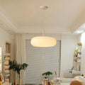 Modern Cream Pendant Lamp in Simple Chandelier Style with Warm LED Lighting