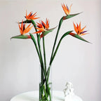 Floriva 3 Piece Set Artificial Strelitzias | Bird of Paradise Flowers | 24.5 cm Long Stems | Decoration for Home, Office & Events