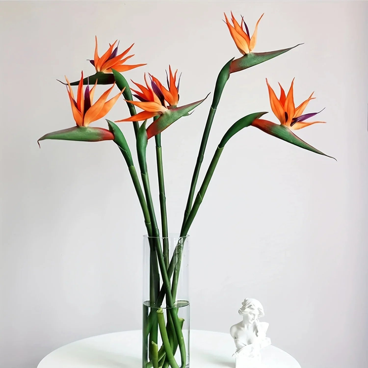 Floriva 3 Piece Set Artificial Strelitzias | Bird of Paradise Flowers | 24.5 cm Long Stems | Decoration for Home, Office & Events