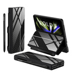 Shockproof Armor Case Glass Cover Stand Insert Card Leather Case for Samsung Galaxy Z Fold 5/4