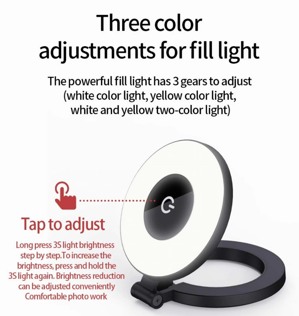 Mini Magnetic Selfie Ring Light - Pocket Clip-On LED Light