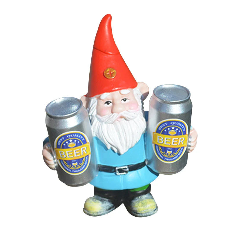 Drunken Gnome with Beer Funny Figurine for Garden and Home Decoration