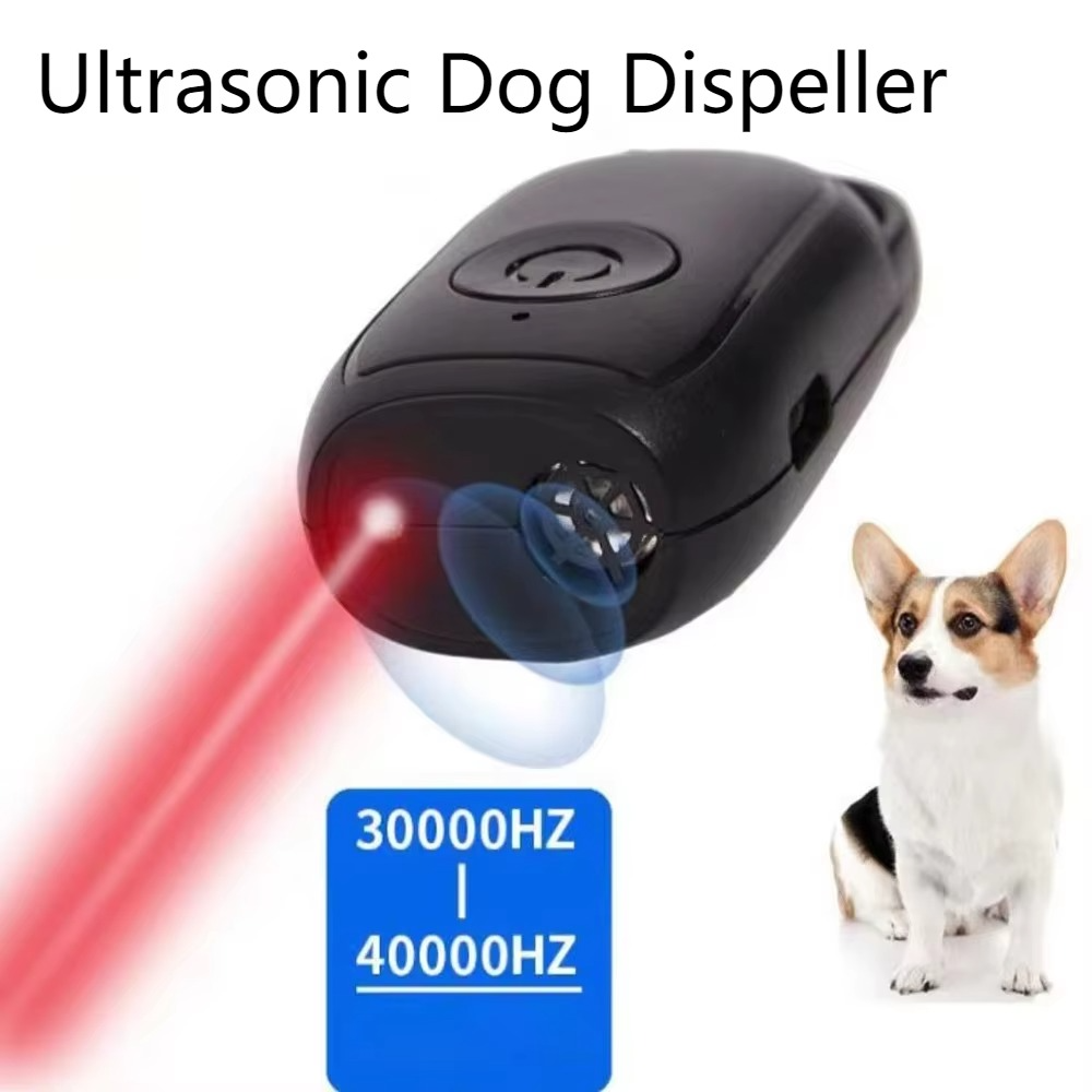 Ultrasonic Mini Dog Repeller and Anti-Barking Training Device with LED Light