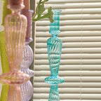 Ribbed Glass Candleholders - Pastel