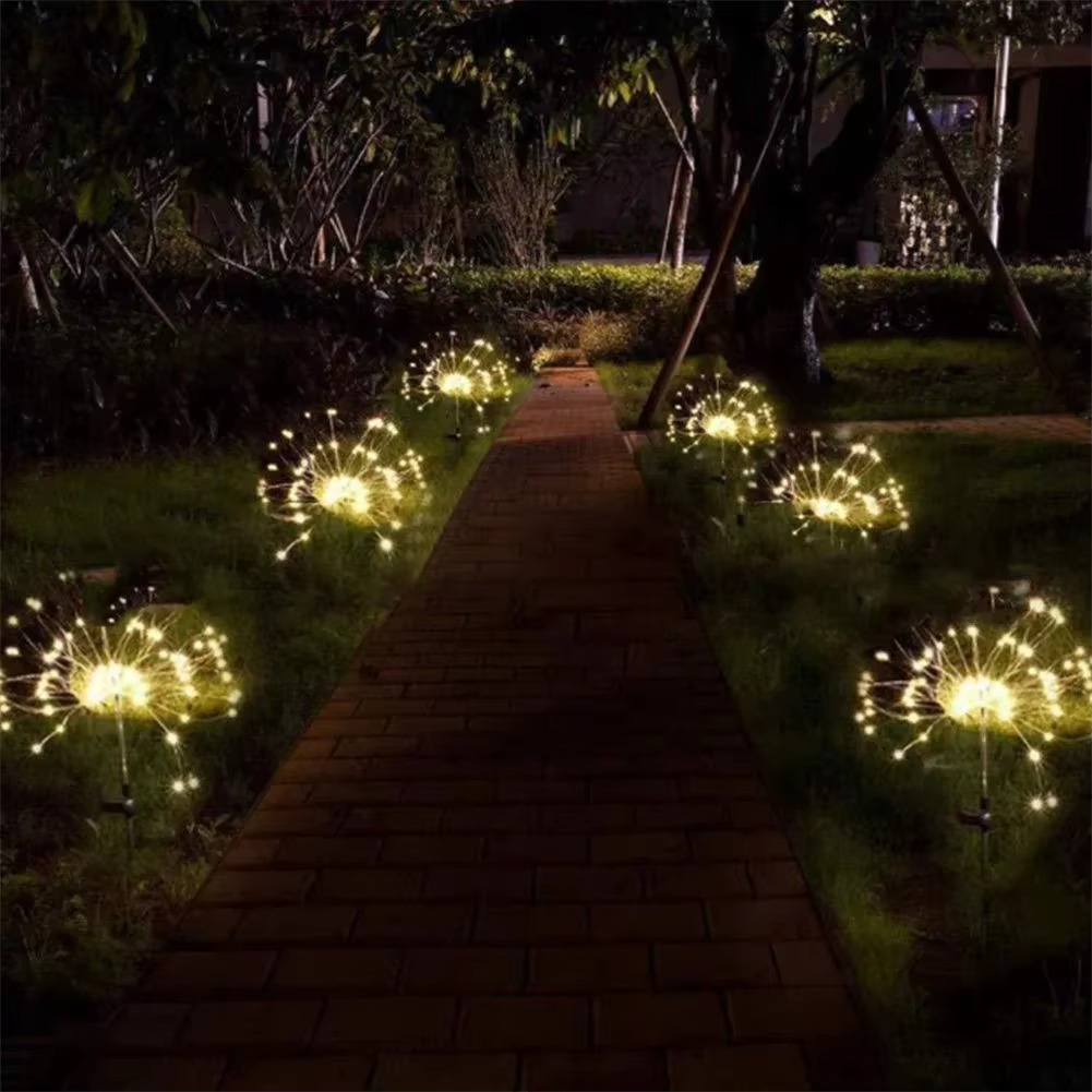 Enchanting Solar LED Fireworks Garden Light - 90/150 LED Waterproof Outdoor String Lamp