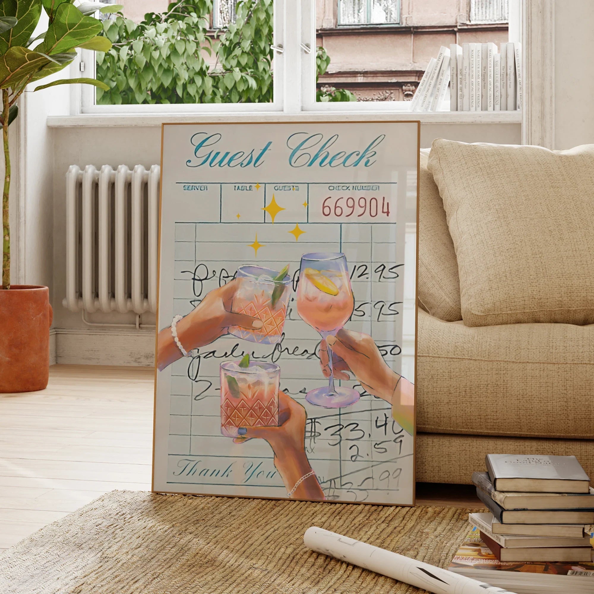 Guest Check" Wall Art – Retro & Playful Decor