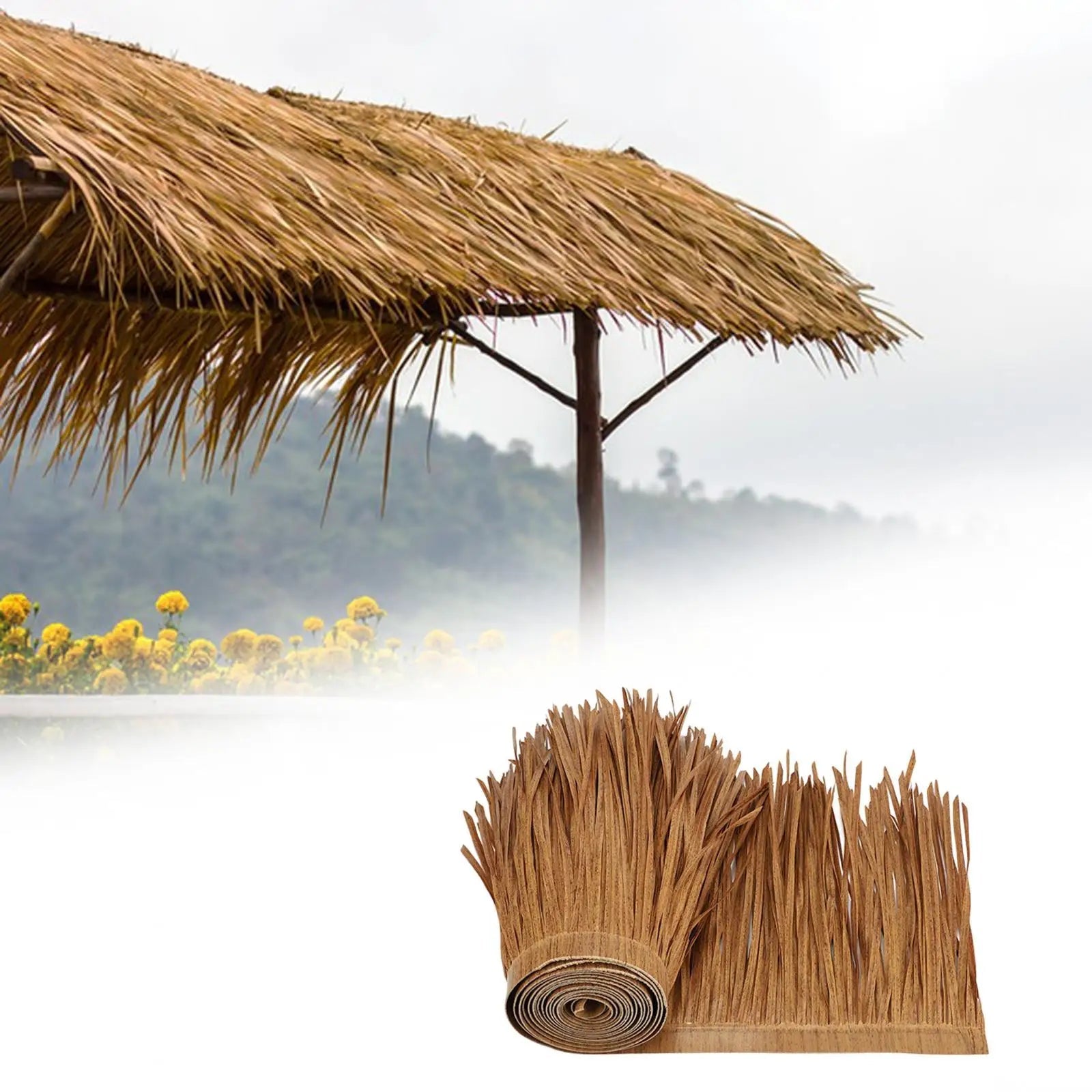 Palmora Palm Roof Mat | Tropical Look for Garden & Balcony | UV Resistant & Cuttable | 100×50 cm