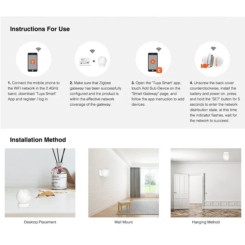 PIR Motion Sensor (Zigbee 3.0)