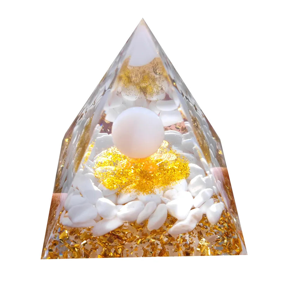 Orgonite Pyramid with Amethyst Pendulum – Energy, Protection and Decoration