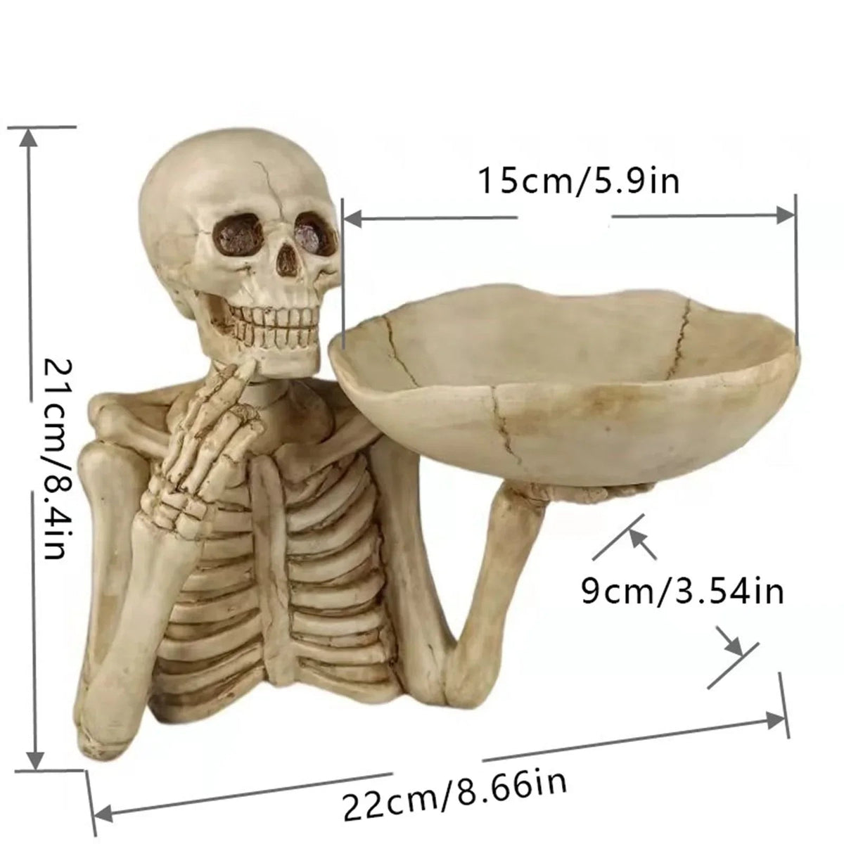 SkullServe | Skull Decor Tray made of Resin | Gothic & Halloween Accent | Versatile Use