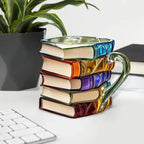 Stacked Books Shape Coffee Mug