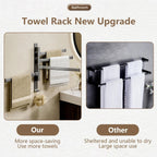 Bathroom Towel Holder Rotatable Towel Rack Space Aluminum 1/2/3/4/5-Bar Towel Holder Kitchen Shelf Kitchen Hanging Shelf Wall Mounted