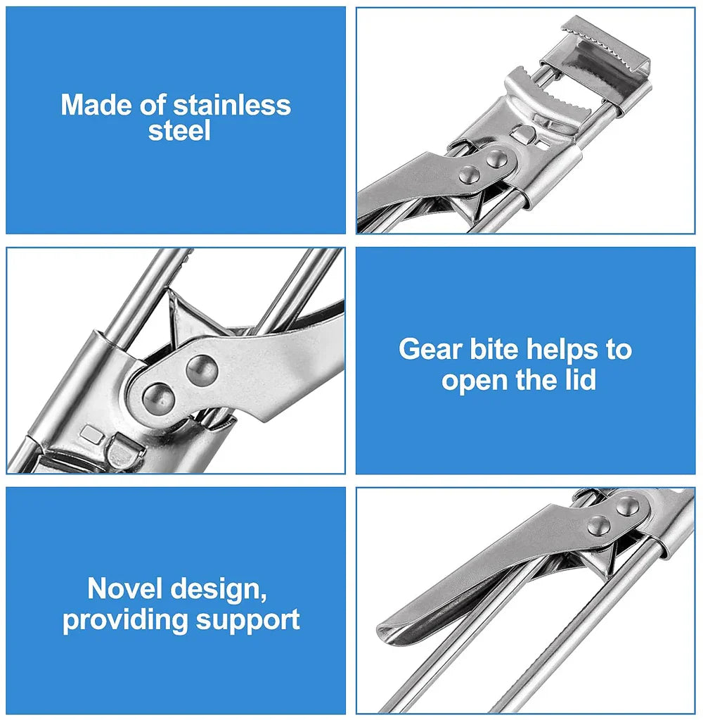 Glass Opener Gripano | Adjustable Stainless Steel Lid Opener | For Weak Hands | Non-Slip Handle & Easy to Use