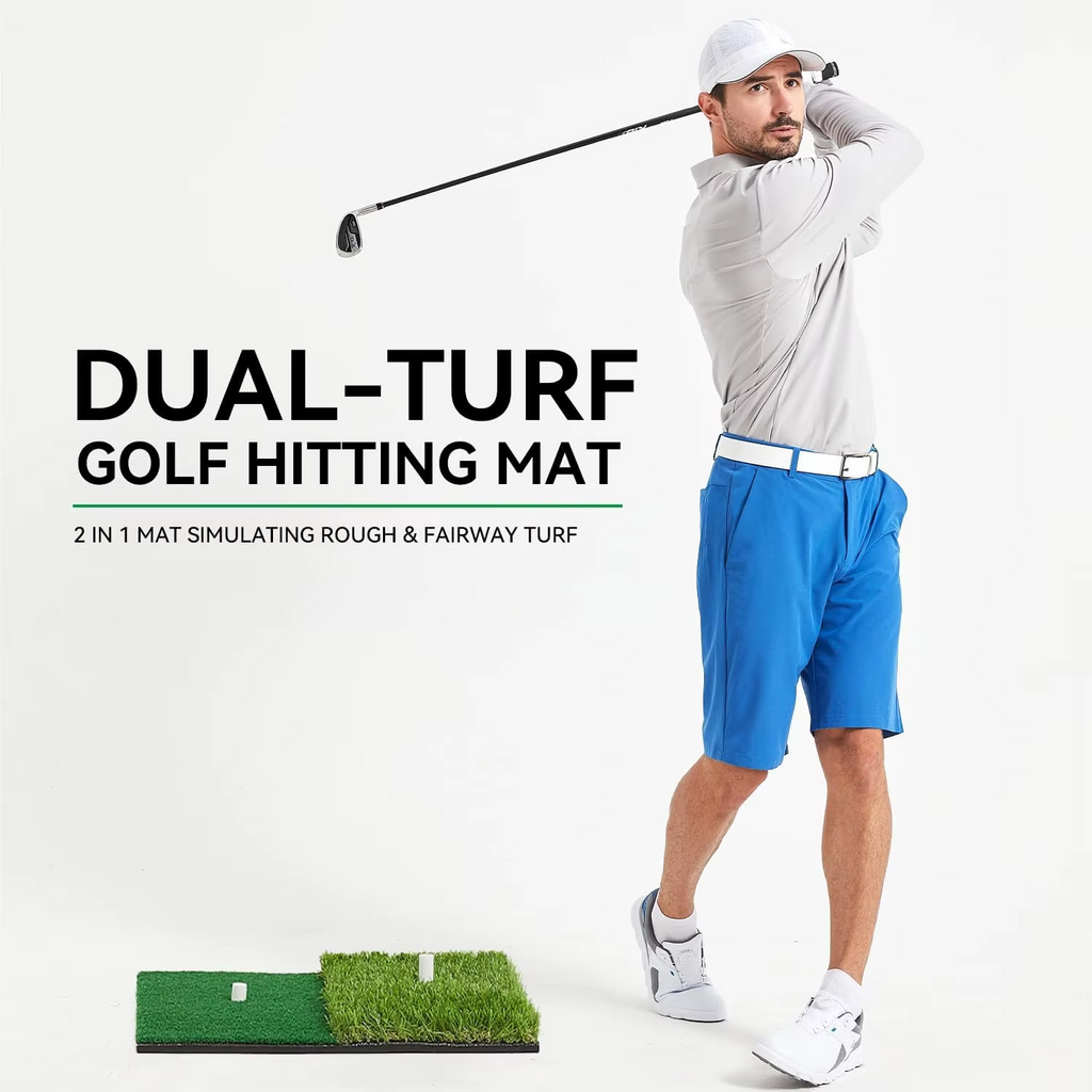 Portable Golf Hitting Mat with Tee Hole for Backyard, Garage, and Indoor Practice