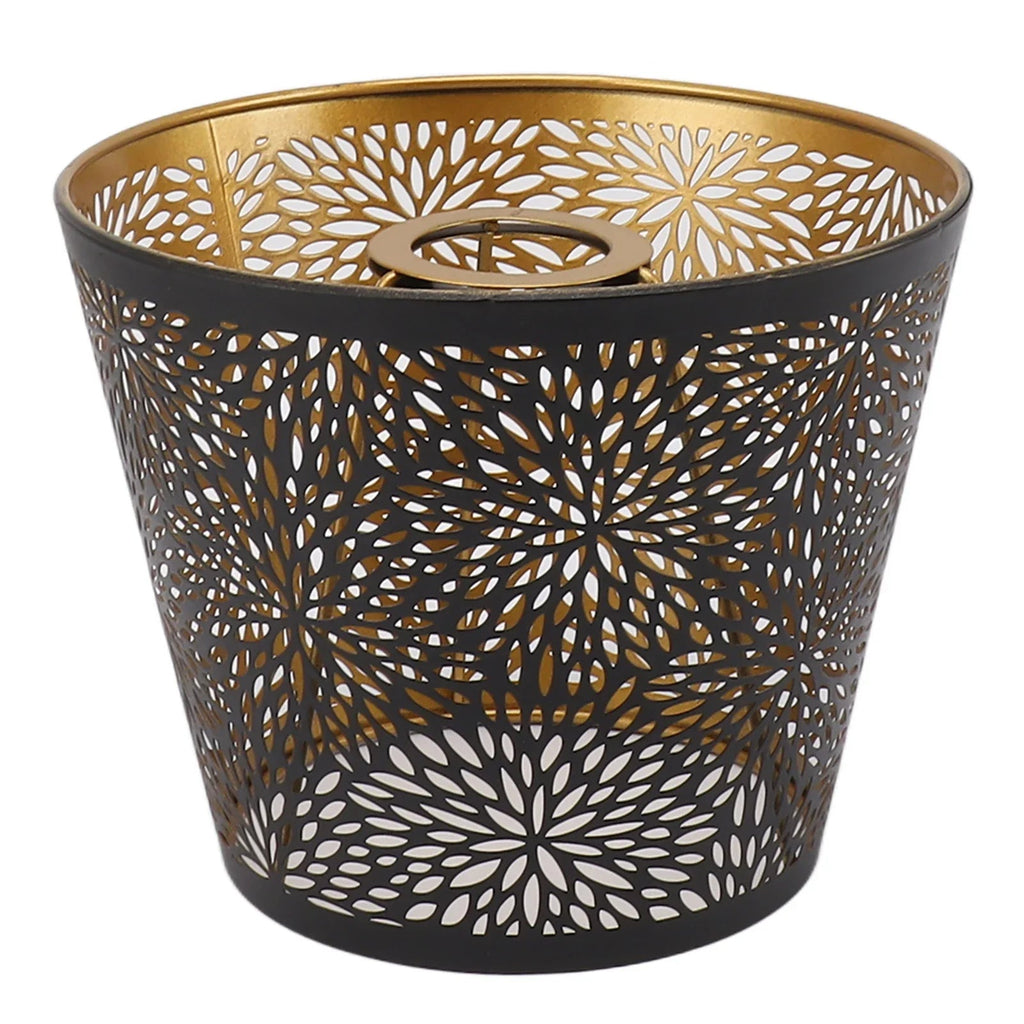 Metal lampshade with gold pattern