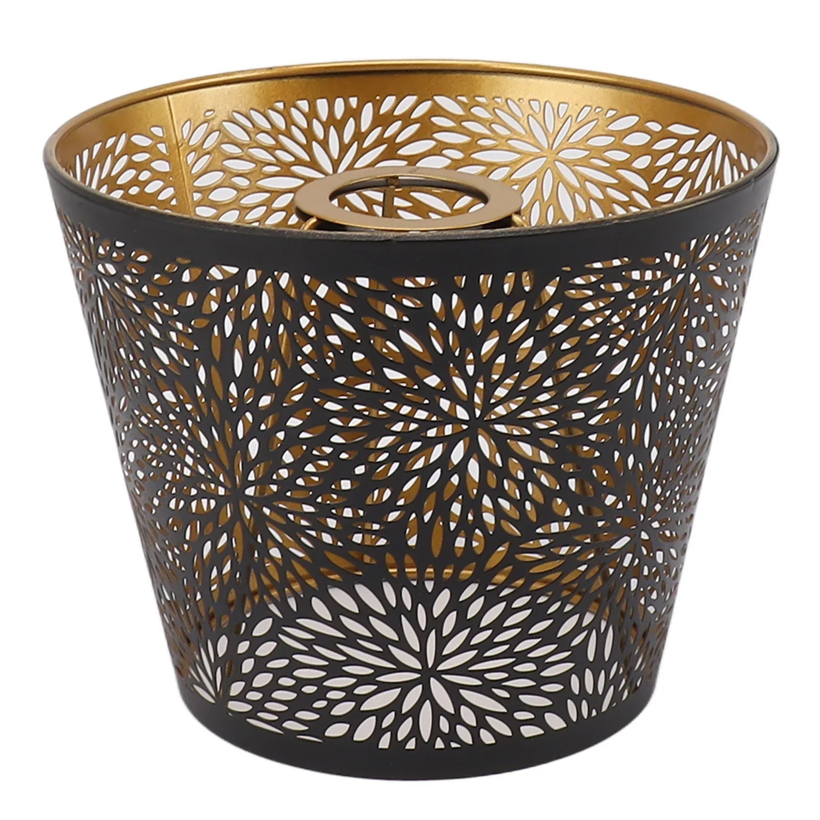 Metal lampshade with gold pattern