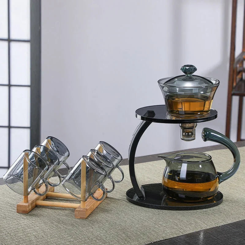 Smooth Arch Glass Magnetic Teapot Set