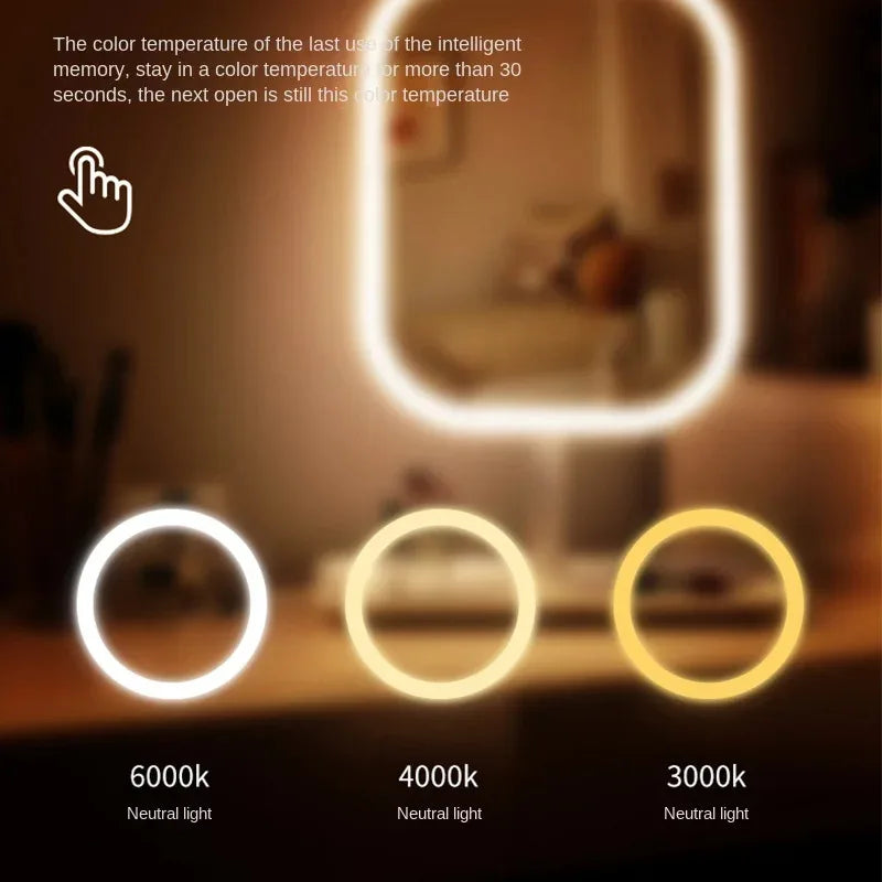 LED Makeup Mirror Lumiéra | 3 Light Colors | Touch Control | Modern Design