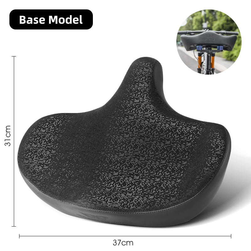 Wide Ergonomic Bike Saddle – Comfortable Saddle with Shock Absorption for City and Mountain Bikes