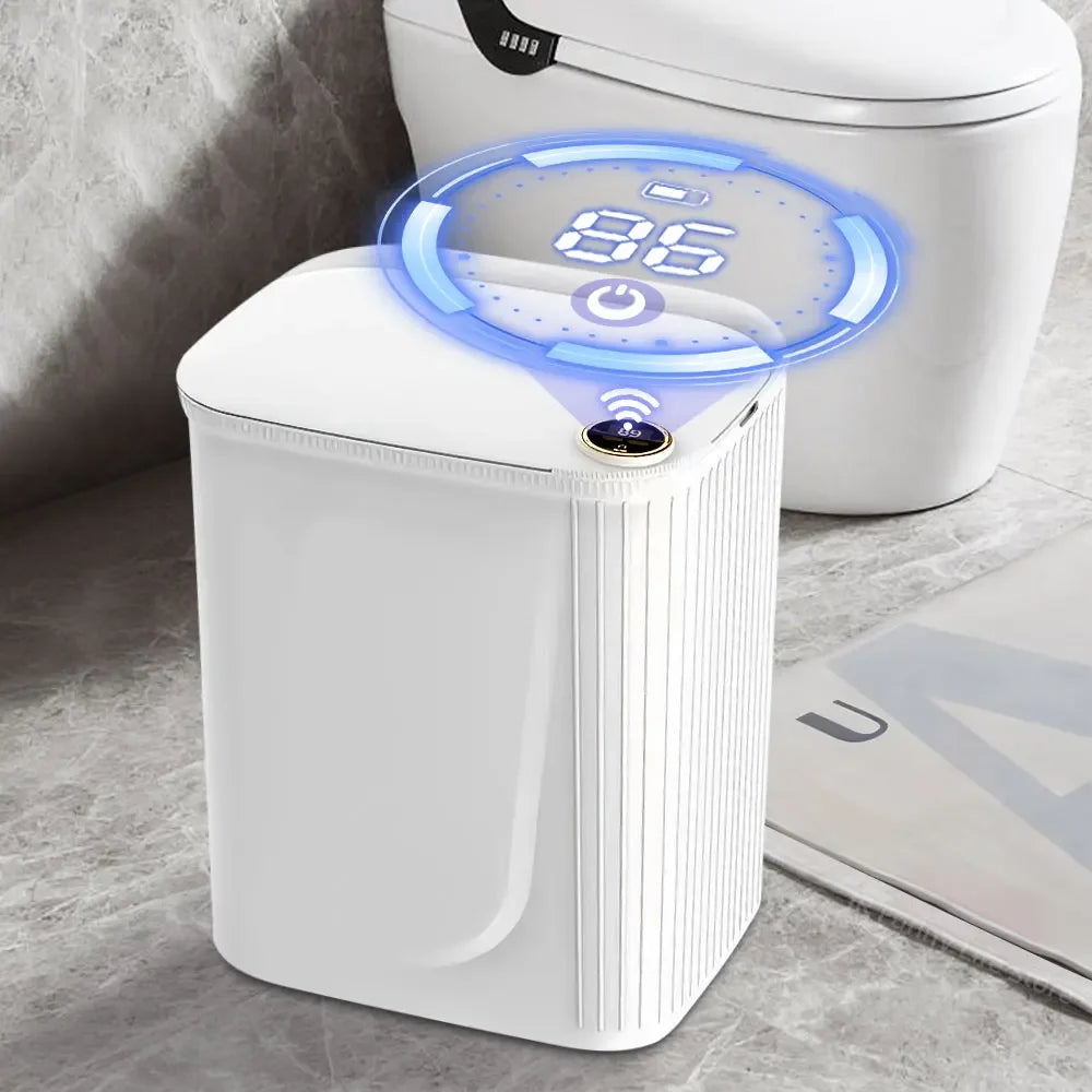 Smart Sensor Trash Can with Digital Display & Type-C Charging – CleanBin