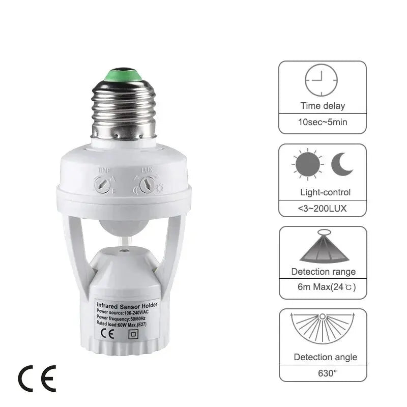 Motion-Activated Adjustable Smart Light Socket
