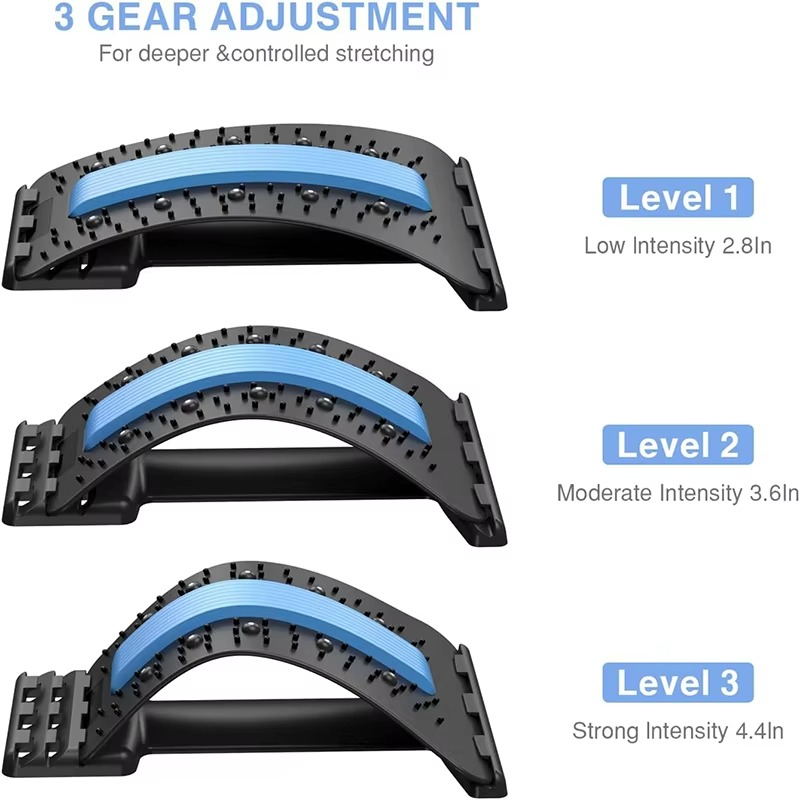 Adjustable Magnetic Therapy Back Stretcher for Pain Relief & Posture Correction