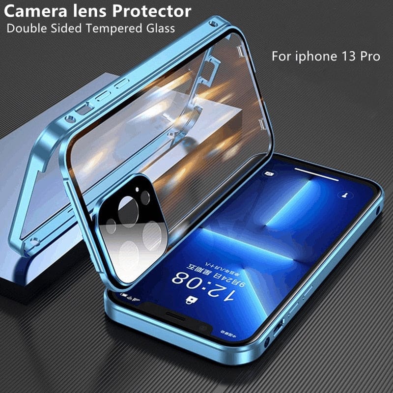 Metal case with lens protection