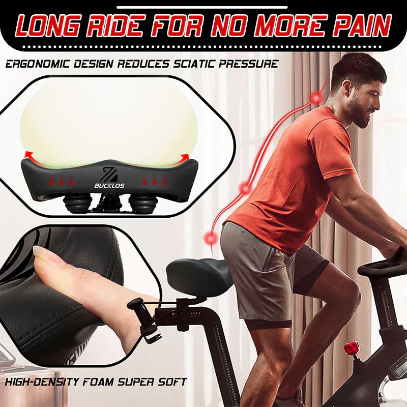 Oversized Bike Saddle with Shock Absorption and Waterproof Design – Comfortable Bicycle Seat for Long Distances