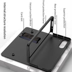 Shockproof Armor Case Glass Cover Stand Insert Card Leather Case for Samsung Galaxy Z Fold 5/4