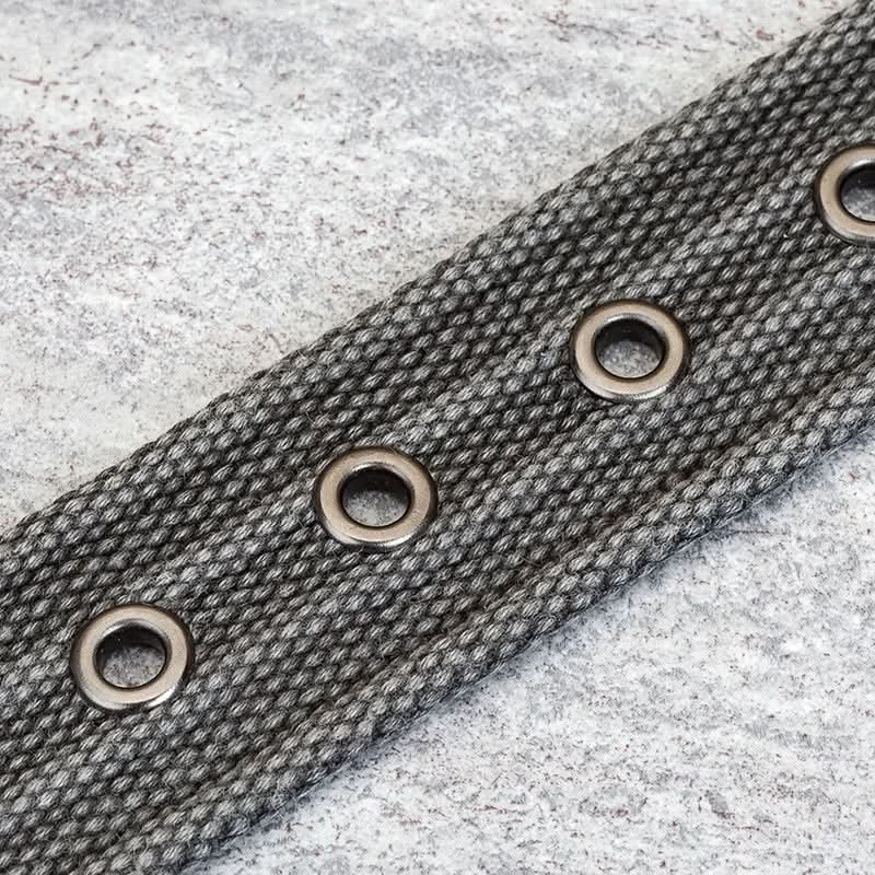 Men’s Canvas Belt – Adjustable Casual Striped Waistband