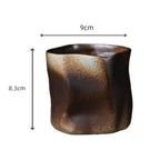 Irregular twisted shape cup 9.47 ounces/280 ml ceramic coffee tea cup without handle polychromatic creative ceramic mugs coffee mugs retro
