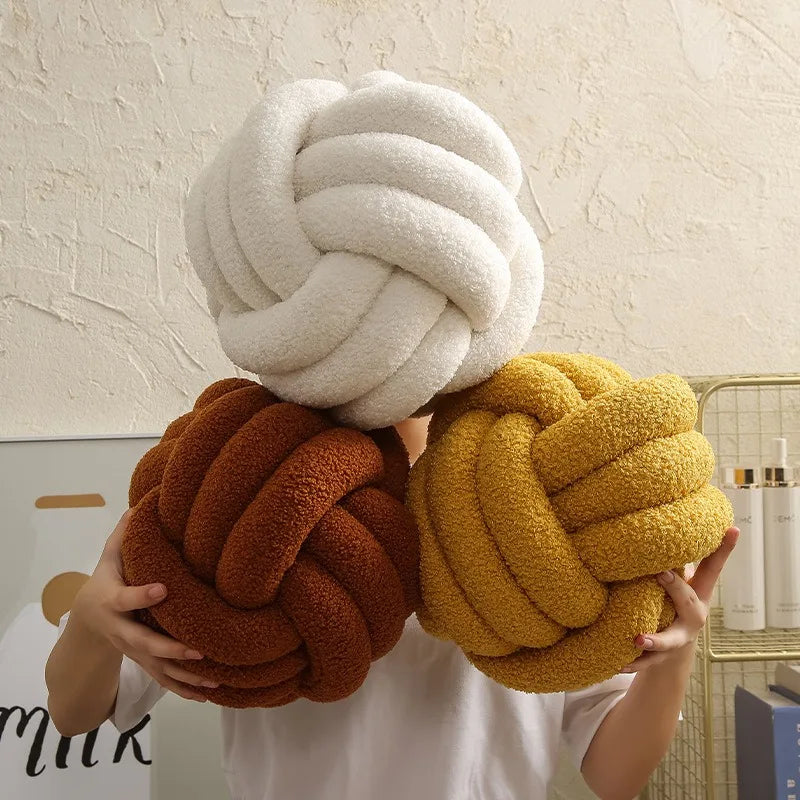 Boucle Rope Knot Ball Cushion