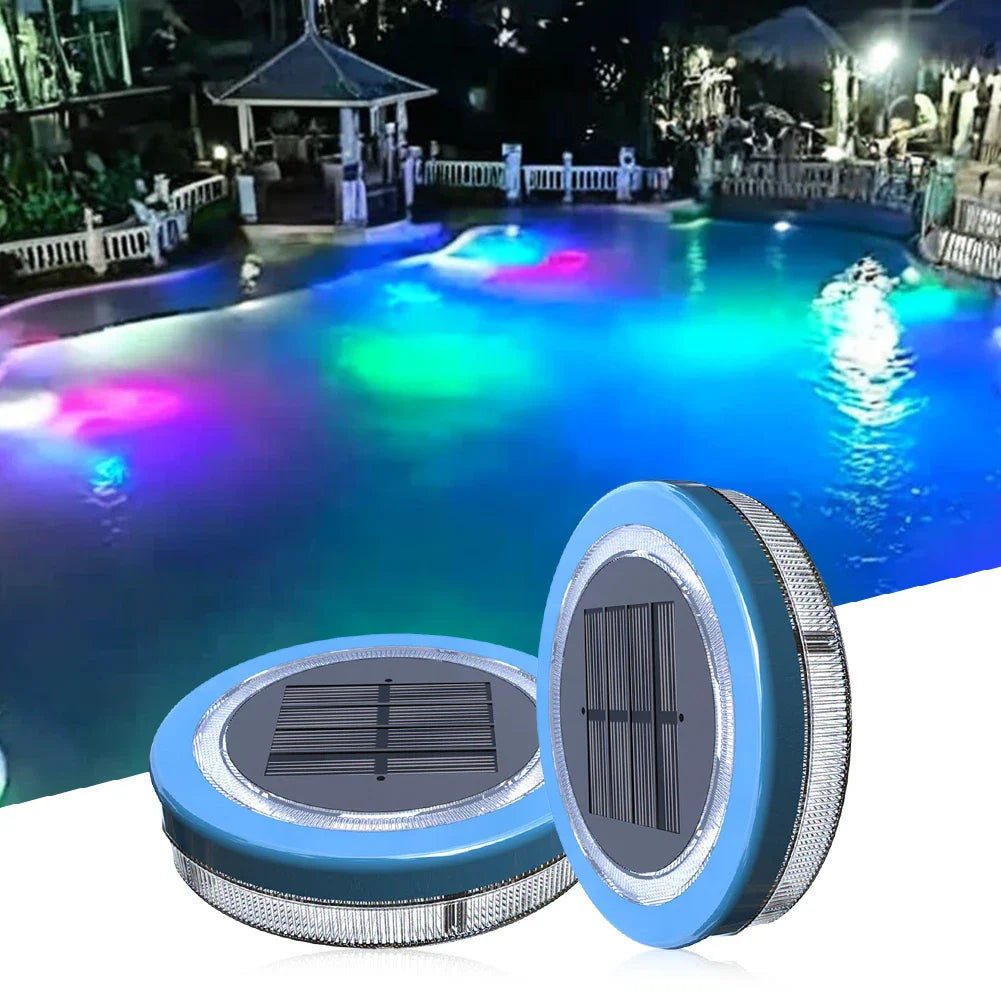AquaGlow Solar Pool Light | Floating & Waterproof | Blue LED | 11.6×2.5 cm