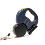 Dual Dog Retractable Leash with Built-In Flashlight and Bag Dispenser