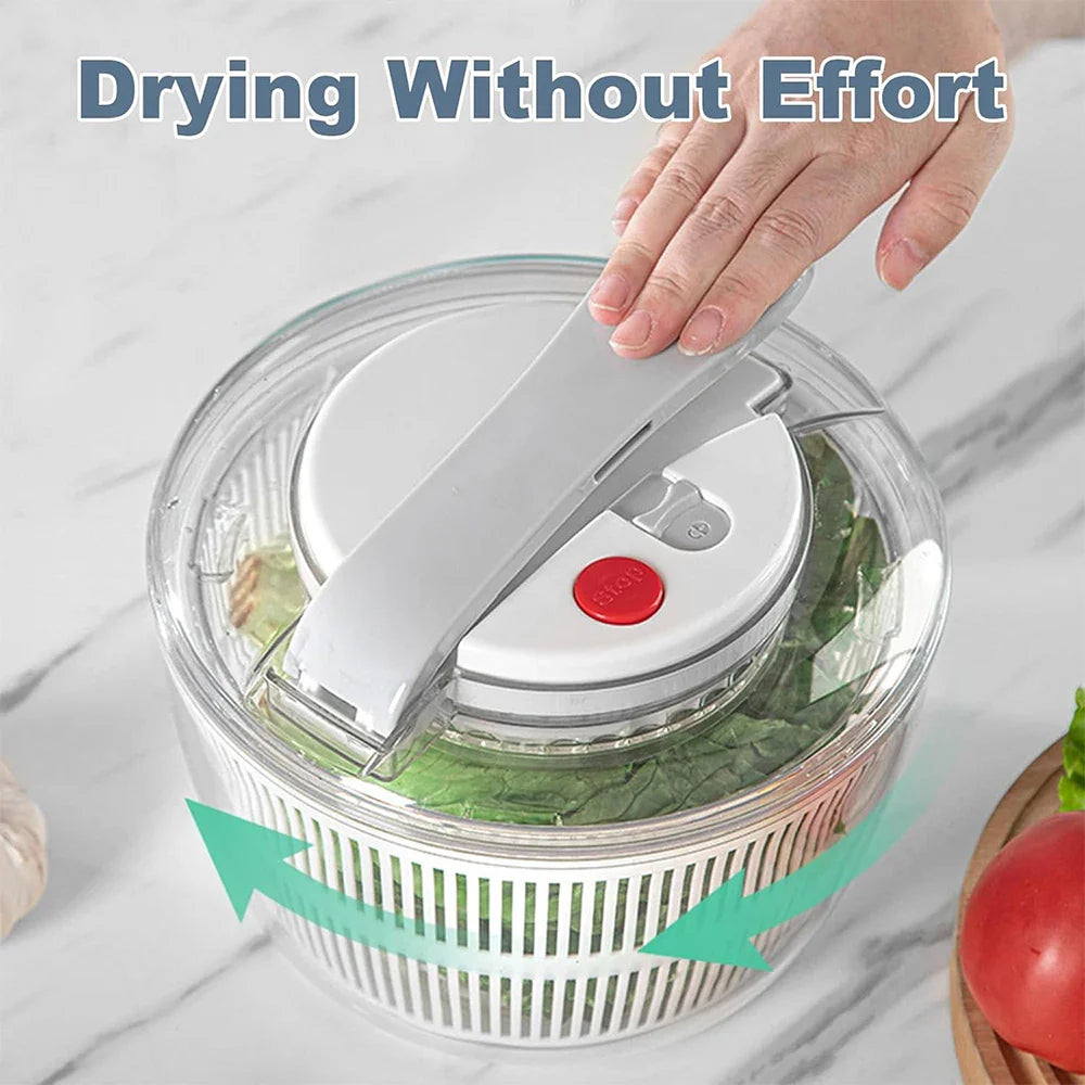 SpinFresh Salad Spinner 3L with Lid | One-Hand Operation & Non-Slip Base | Salad Washer & Dryer for Vegetables & Fruits | BPA-Free & Practical