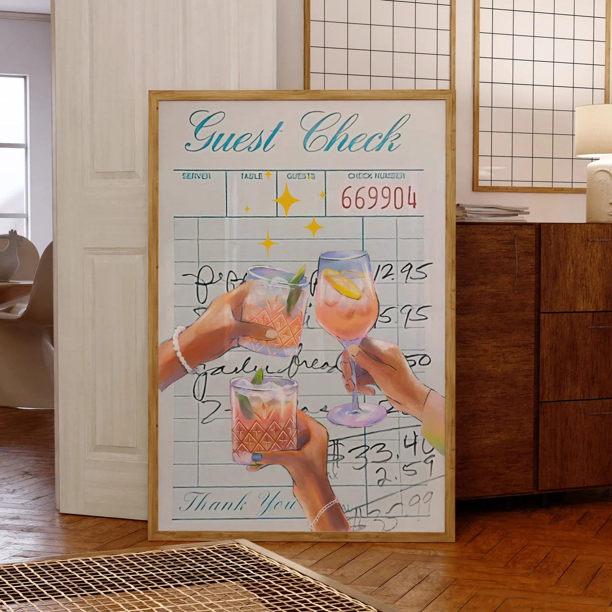 Guest Check" Wall Art – Retro & Playful Decor