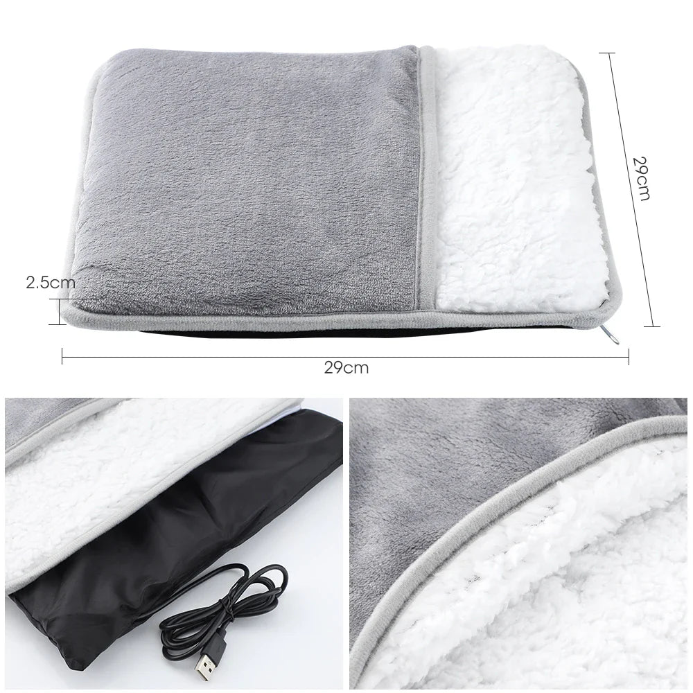 WarmStep Electric Foot Heating Mat | USB Heated Foot Warmer | Soft Flannel | Washable & Energy Saving