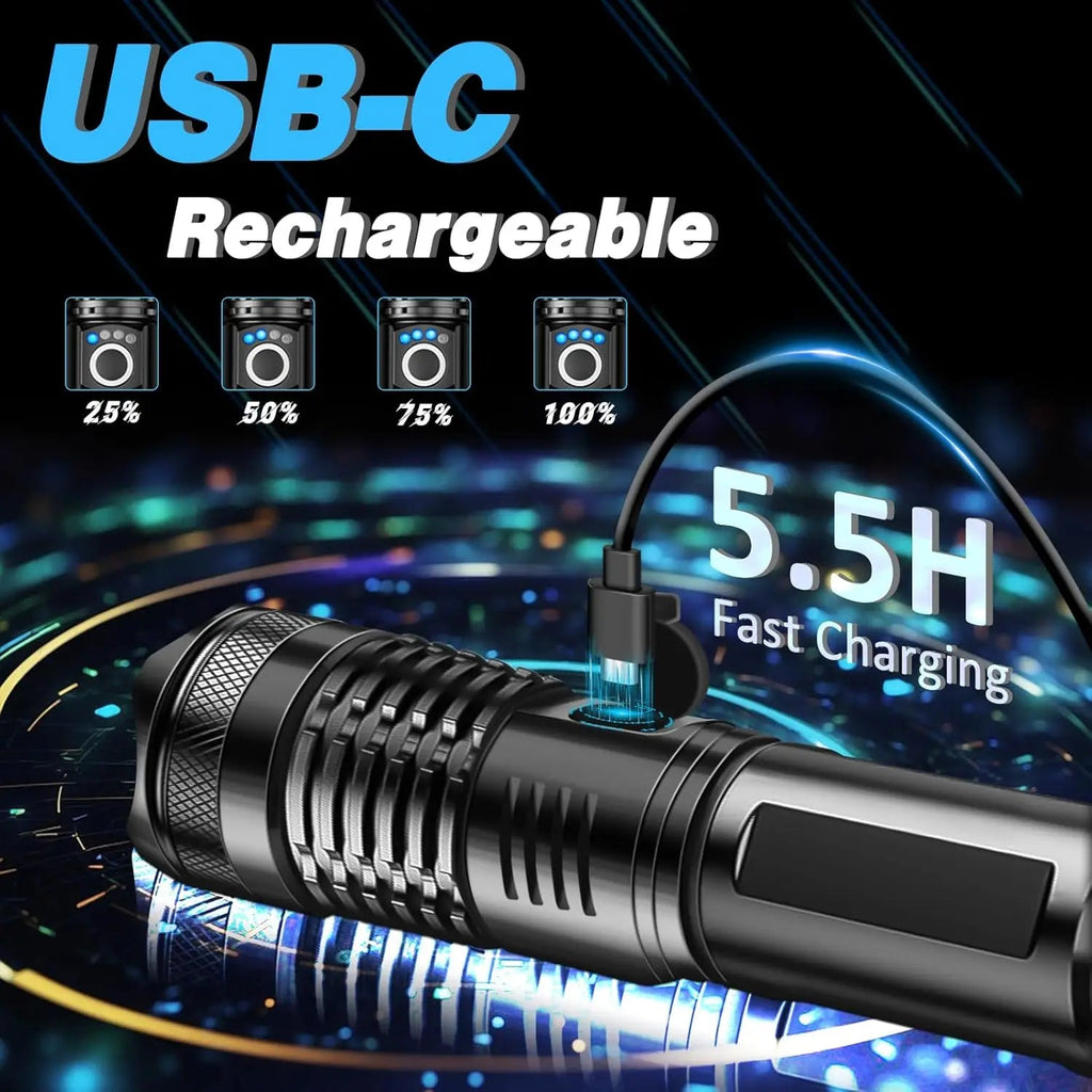 Powerful Rechargeable Emergency Flashlight – High Luminous Output